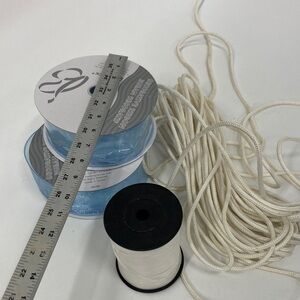 White and Blue Crafting Ribbons